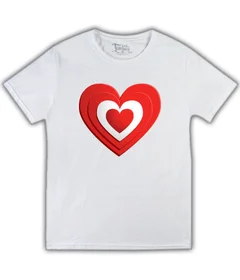 Прикольные футболки: бело-красное сердечко 2